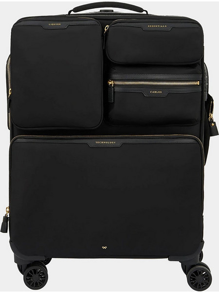 Anya Hindmarch Short-Haul 180320 Βαλίτσα Καμπίνας 55x42x24cm με 4 Ρόδες Μαύρη