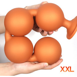 Kinksters with Suction XXLarge Πρωκτικές Μπίλιες 49cm Χρυσές