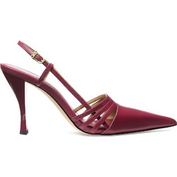 Michael Kors Haisley Γόβες Slingback Δερμάτινες με Λεπτό Ψηλό Τακούνι Μπορντό 40T5HSHP1L-691