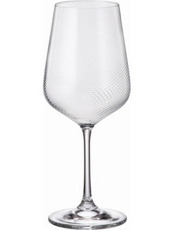 Crystal Bohemia Σετ Ποτήρια Κρασιού Γυάλινα Κολωνάτα Tyto Optic 450ml 6τμχ CTB1SK12045