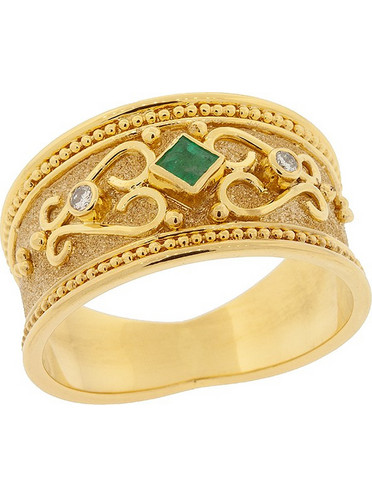 Million Diamonds Γυναικείο Δαχτυλίδι Βεράκι από Xρυσό 18K με Σμαράγδι RK22336