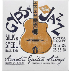 La Bella GJXL-BE Gypsy Σετ 6 Χορδές Ακουστικής Κιθάρας Silk and Steel 10-50" Extra Light Tension