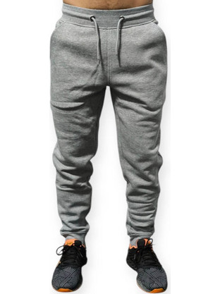 Cotton Point Ανδρικό Παντελόνι Φόρμας Fleece με Λάστιχο Γκρι CP4400