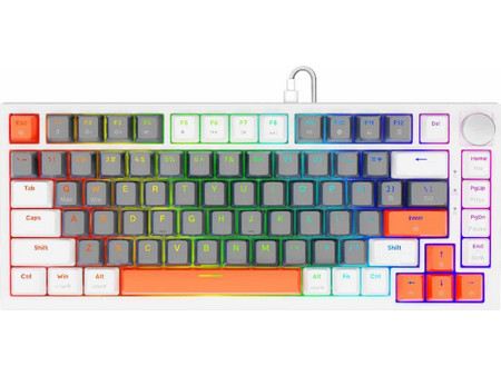 SAVIO Astral Μηχανικό Gaming Πληκτρολόγιο TenKeyLess με Outemu White Διακόπτες RGB White Grey