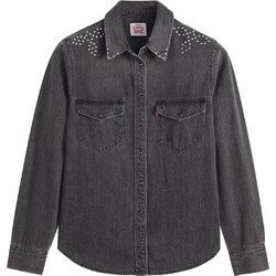Levi's Μακρυμάνικο Γυναικείο Πουκάμισο Τζιν Mονόχρωμο Ανθρακί 16786-0108