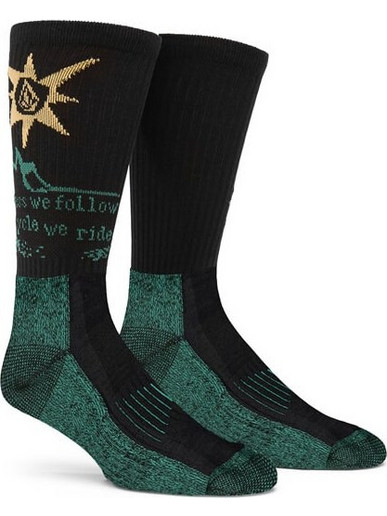 Volcom Iguchi Ανδρικές Κάλτσες Ψηλές με Σχέδια Μαύρες D6332401-STH