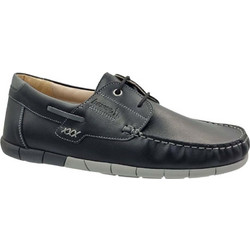 Boxer Ανδρικά Μοκασίνια Boat Shoes Δερμάτινα Μαύρα 21363-15-011