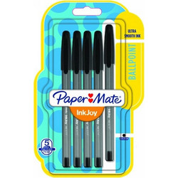 Papermate InkJoy 100 Σετ Στυλό Διαρκείας Μαύρο 5τμχ