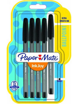 Papermate InkJoy 100 Σετ Στυλό Διαρκείας Μαύρο 5τμχ