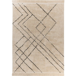 Kayoom Mylen Χαλί Ορθογώνιο Βαμβακερό 160x230cm 625 Μπεζ Μαύρο