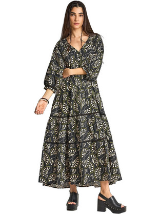 Funky Buddha Midi Βραδινό Φόρεμα Μαύρο FBL013-109-13