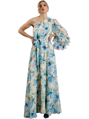 Desiree Maxi Καλοκαιρινό Φόρεμα για Γάμο / Βάπτιση Floral Εκρού 08.44029
