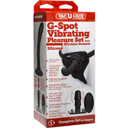 Doc Johnson Vac-U-Lock G-Spot Harness Strap On με Dildo 16.5cm & Δόνηση Μαύρο