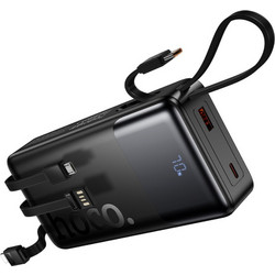 Hoco J156A Founder Power Bank 20000mAh 22.5W με Ενσωματωμένα Καλώδια USB-C Lightning & micro USB Black
