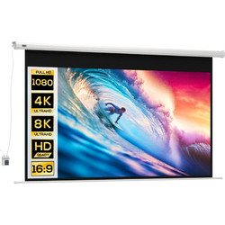 HOMCOM 001-021V91WT Ηλεκτρική Οθόνη Προβολής Projector Τοίχου / Οροφής 16:9 221x125cm / 100"