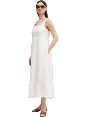 DKNY Midi Καλοκαιρινό Καθημερινό Φόρεμα Λευκό DJ6D9178-A0L