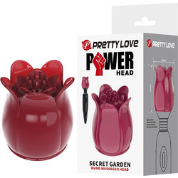 Pretty Love Secret Garden Power Head Massage Κεφαλή Δονητή για Μασάζ Κόκκινη
