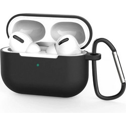 Techsuit UltraThin Θήκη Σιλικόνης με Γάντζο για Apple AirPods Pro 3 Μαύρη