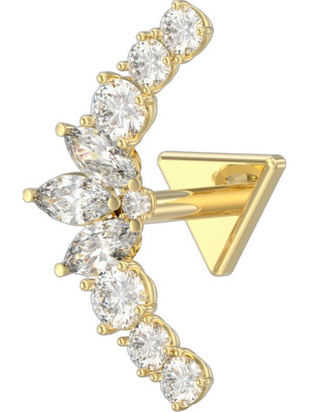 Guess Piercing Studio Γυναικείο Σκουλαρίκι Climber από Ατσάλι Xρυσό με Ζιργκόν JUBE06264JWYGT-U