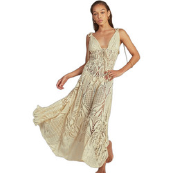 Lace Maxi Καλοκαιρινό Βραδινό Φόρεμα Εκρού FWS2314C