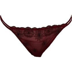 Luna Γυναικείο Sexy Slip με Δαντέλα Μπορντό 2879