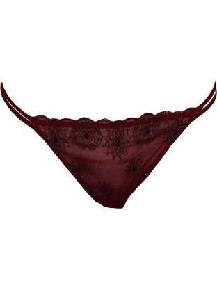 Luna Γυναικείο Sexy Slip με Δαντέλα Μπορντό 2879