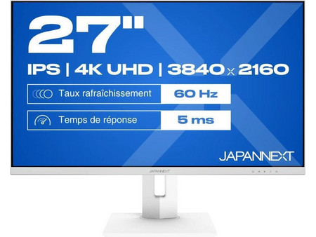 JAPANNEXT JN-IPS270UHD60F-C65W-HSP-W IPS HDR Monitor 27" 3840x2160 4K UHD 60Hz 8ms