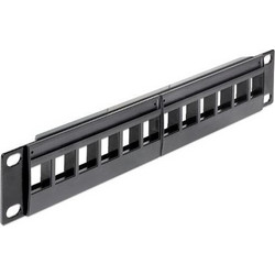 DeLOCK 43259 Patch Panel Keystone Rack 1U 10" 12 Θυρών Unshielded