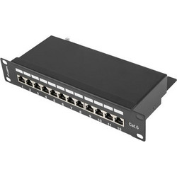 Lanberg PPF6-9012-B Ethernet Patch Panel Rack 1U 10" 12 Θυρών Cat.6 Shielded