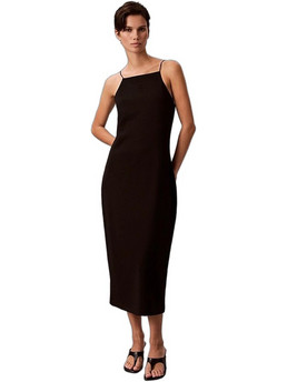 Calvin Klein Midi Καλοκαιρινό Καθημερινό Φόρεμα Μαύρο LV044F208G-UB1