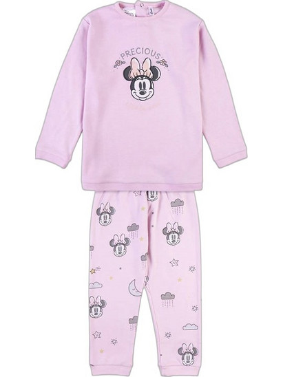 Cerda Minnie Mouse Παιδική Πιτζάμα Βαμβακερή Χειμωνιάτικη Ροζ 2900000086