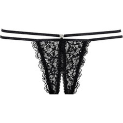 Elite Form Γυναικείο Sexy String Αυτοκινήτου με Δαντέλα Μαύρο 763
