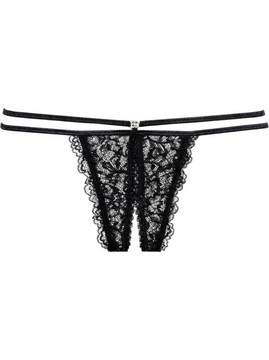 Elite Form Γυναικείο Sexy String Αυτοκινήτου με Δαντέλα Μαύρο 763