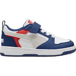 Puma Rebound V6 Παιδικά Sneakers Λευκά Μπλε Κόκκινα 397419-33