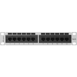 Lanberg PPU6-9012-S Patch Panel Rack 1U 10" 12 Θυρών Cat.6 Unshielded UTP
