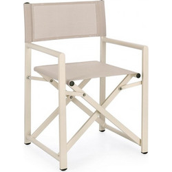 Kare Design Taylor Πολυθρόνα Κήπου Σκηνοθέτη Μεταλλική Λευκή Μπεζ