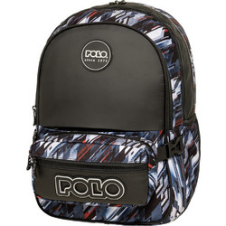 Polo Zippy Blue Lines Σχολική Τσάντα Πλάτης Δημοτικού Μαύρη 901080-8444