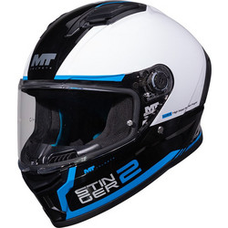 MT Stinger 2 Core B10 Black White Blue Κράνος Μηχανής Full Face 1450gr