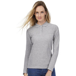 B&C Collection Γυναικεία Μπλούζα Polo Μακρυμάνικη Γκρι PWI13