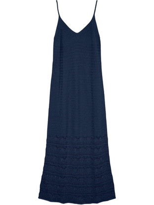 Vero Moda Maxi Καλοκαιρινό Καθημερινό Φόρεμα Πλεκτό Navy Μπλε 10342606