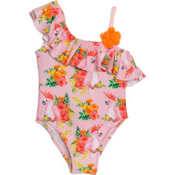 Tortue Parrots Παιδικό Μαγιό Ολόσωμο για Κορίτσι Ροζ Κοραλί S5-219-615