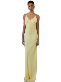 Mix & Match Luisa Maxi Καλοκαιρινό Φόρεμα για Γάμο / Βάπτιση Σατέν Κίτρινο SS2619