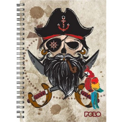 Polo Art Pirate Σπιράλ Τετράδιο Ριγέ A4 90 Φύλλων 3 Θεμάτων Πολύχρωμο 919105