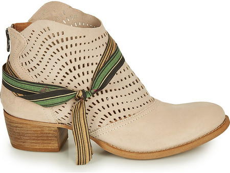 Felmini Dresa Γυναικεία Μποτάκια Cowgirl Suede Μπεζ με Χοντρό Χαμηλό Τακούνι C703