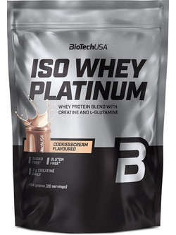 Biotech USA Iso Whey Platinum Cookies & Cream Πρωτεΐνη Ορού Γάλακτος Γράμμωσης Χωρίς Γλουτένη 454gr