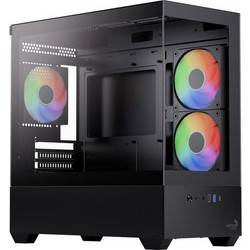 Aerocool P300D Black Mini Tower Κουτί Υπολογιστή RGB με Πλαϊνό Παράθυρο