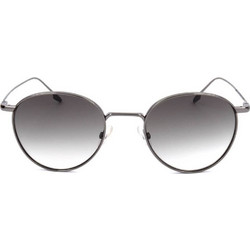 Safilo LINEA/T 09/S YB7 Ανδρικά Γυαλιά Ηλίου Οβάλ Μεταλλικά Ασημί με Γκρι Φακό