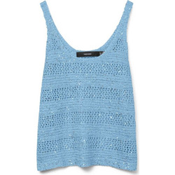 Vero Moda Lelilani Γυναικείο Καλοκαιρινό Top Πλεκτό με Παγιέτες Γαλάζιο 10327759
