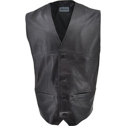 Leather 100 Titan Αμάνικο Ανδρικό Μπουφάν Χειμωνιάτικο Δερμάτινο Μαύρο 07