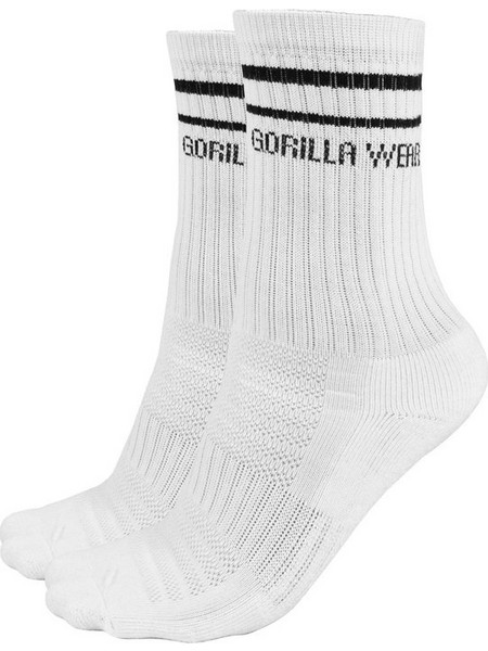 Gorilla Wear Βαμβακερές Ανδρικές Κάλτσες Ψηλές με Σχέδια Λευκές 2Pack 99206100